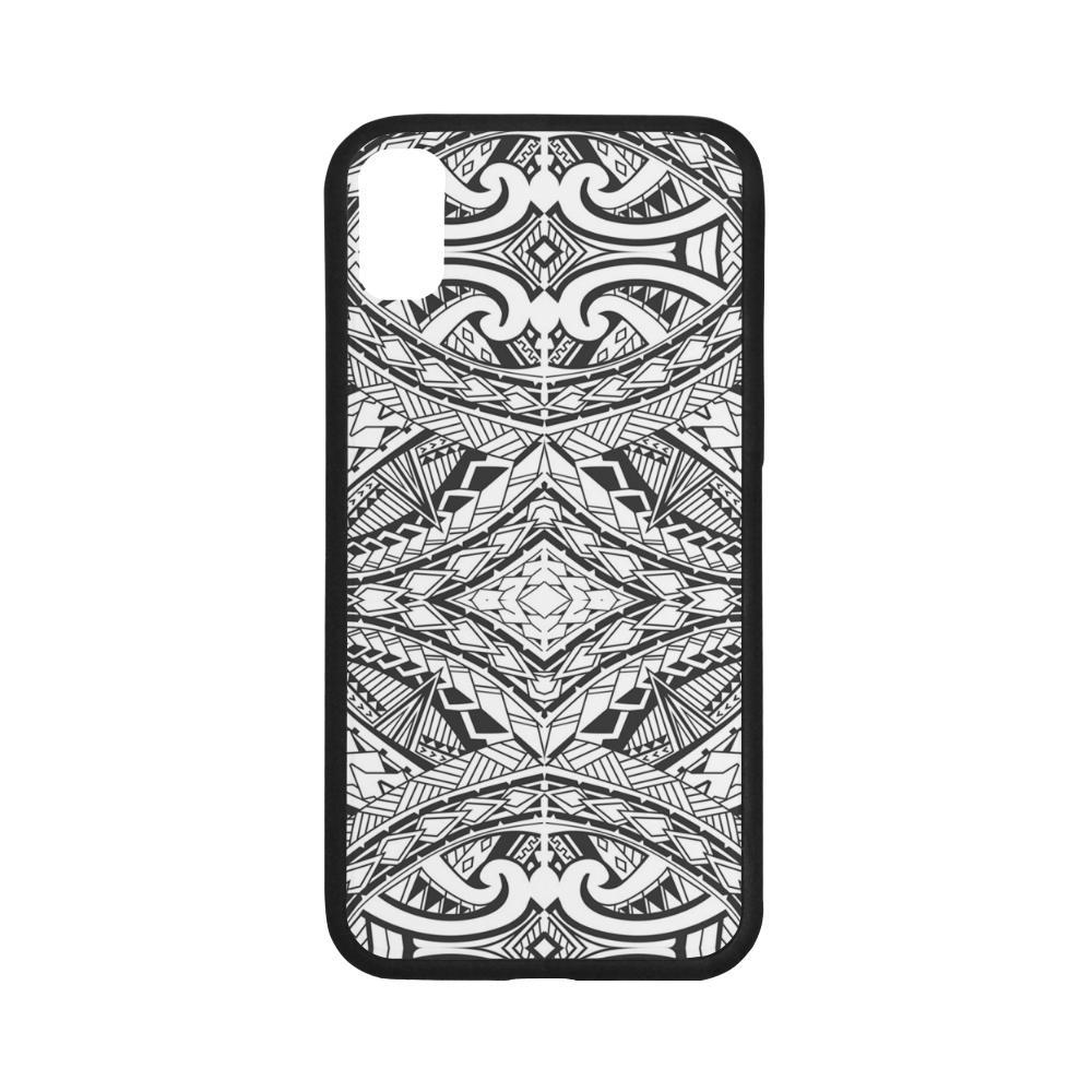 Polynesian 03 Rubber Phone Case One Size iPhone X Black - White - Polynesian Pride