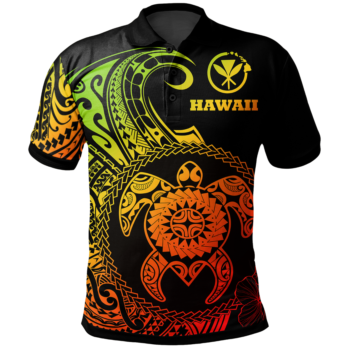 Hawaii Polynesian Polo Shirt Vintage Polynesian Turtle (Reggae) Unisex Reggae - Polynesian Pride