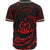 Vanuatu Polynesian Custom Personalised Baseball Shirt - Red Tribal Wave - Polynesian Pride