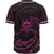 Tuvalu Polynesian Custom Personalised Baseball Shirt - Pink Tribal Wave - Polynesian Pride