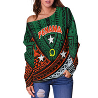 (Custom Personalised) Vanuatu Penama Province Tribal Pattern Women Off Shoulder Sweater - LT12 - Polynesian Pride