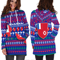 Wallis and Futuna Christmas Hoodie Dress - Ugly Christmas - LT12 - Polynesian Pride