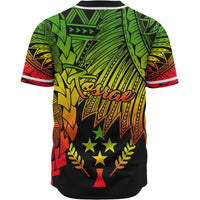 Kosrae Polynesian Custom Personalised Baseball Shirt - Tribal Wave Tattoo Reggae - Polynesian Pride