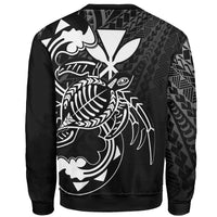 Hawaii Kanaka Maoli Sweatshirt - Turtle With Polynesian Waves - Polynesian Pride