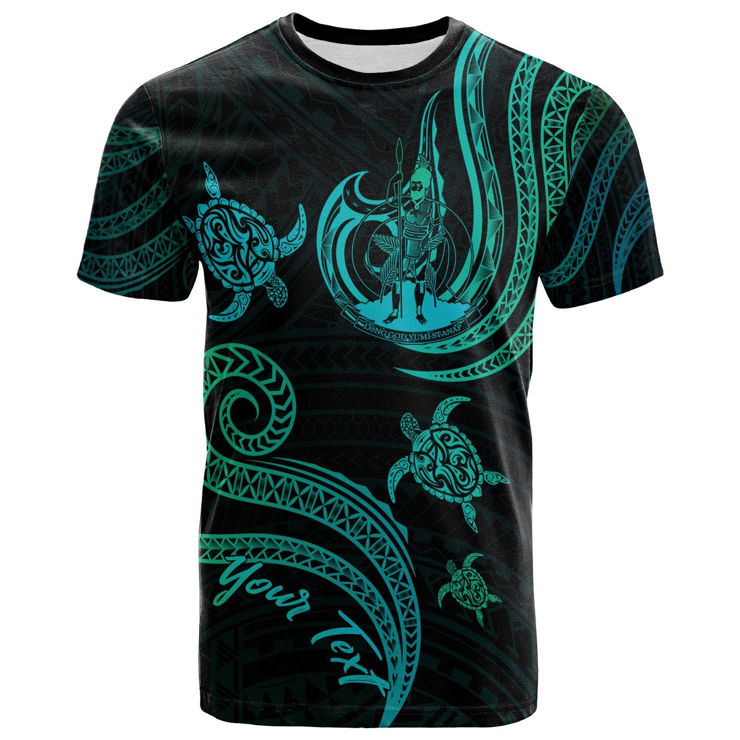Vanuatu Custom T Shirt Polynesian Turtle With Pattern Unisex Art - Polynesian Pride