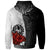 Tahiti Polynesian Hoodie Coat of Arms With Hibiscus White - Polynesian Pride
