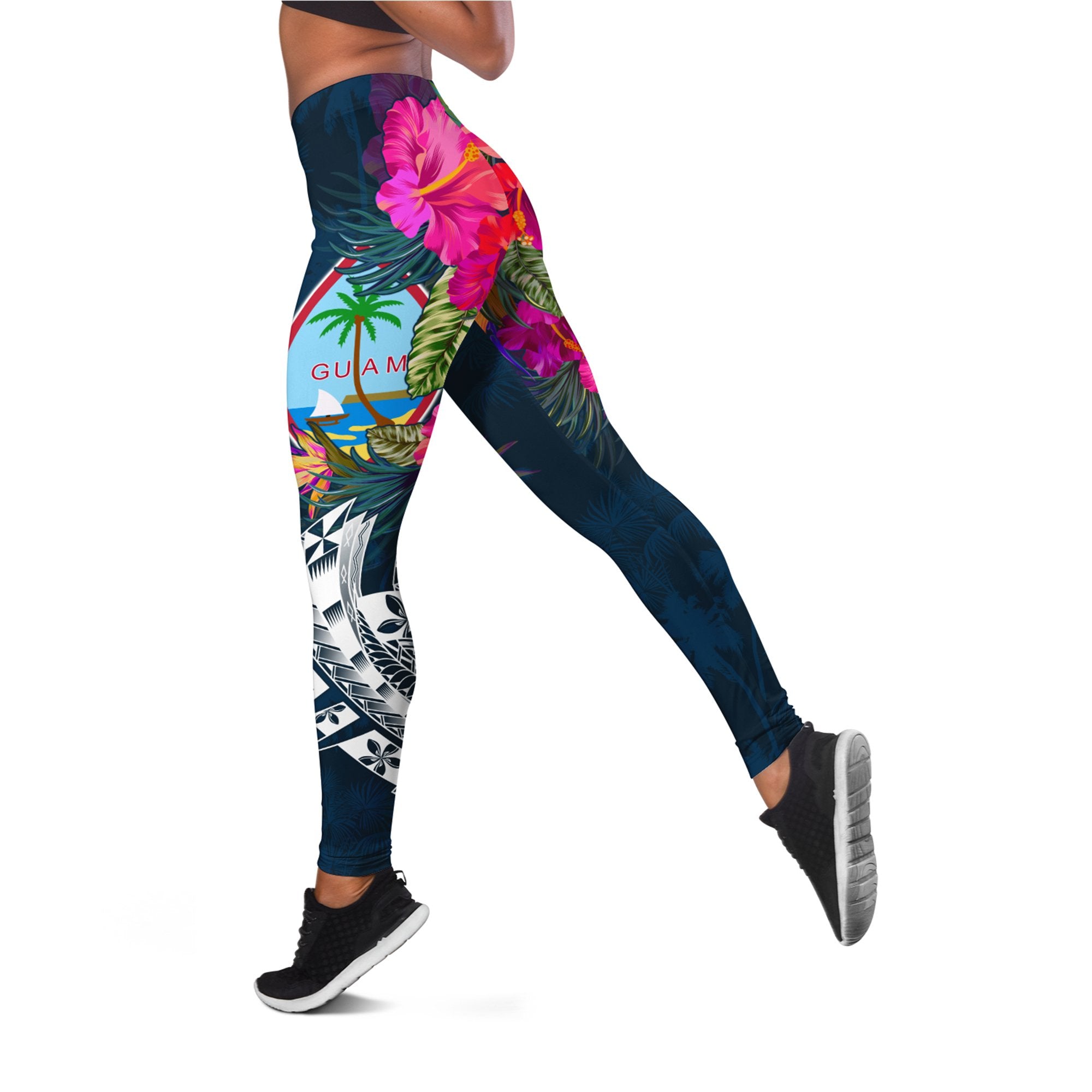 Guam Leggings - Guam Summer Vibes Blue - Polynesian Pride