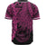 Palau Polynesian Custom Personalised Baseball Shirt - Tribal Wave Tattoo Pink - Polynesian Pride