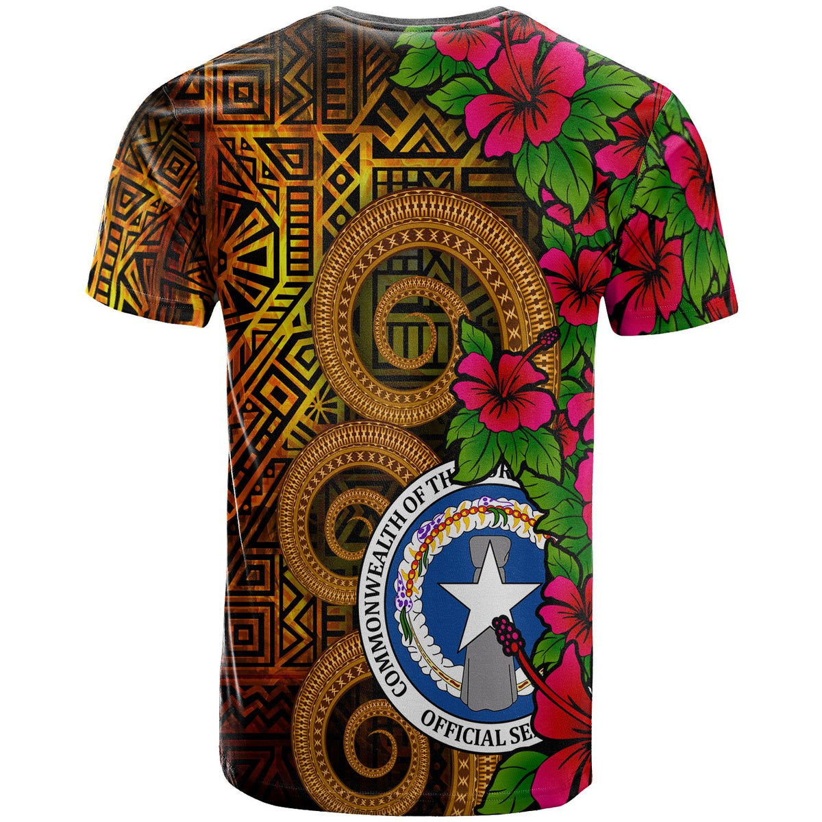 Northern Mariana Islands Polynesian T Shirt Hibiscus Vintage - Polynesian Pride