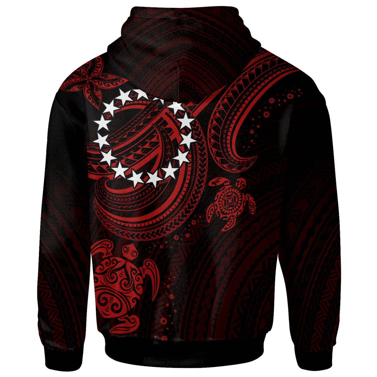 Cook islands Custom Hoodie Red Turtle - Polynesian Pride