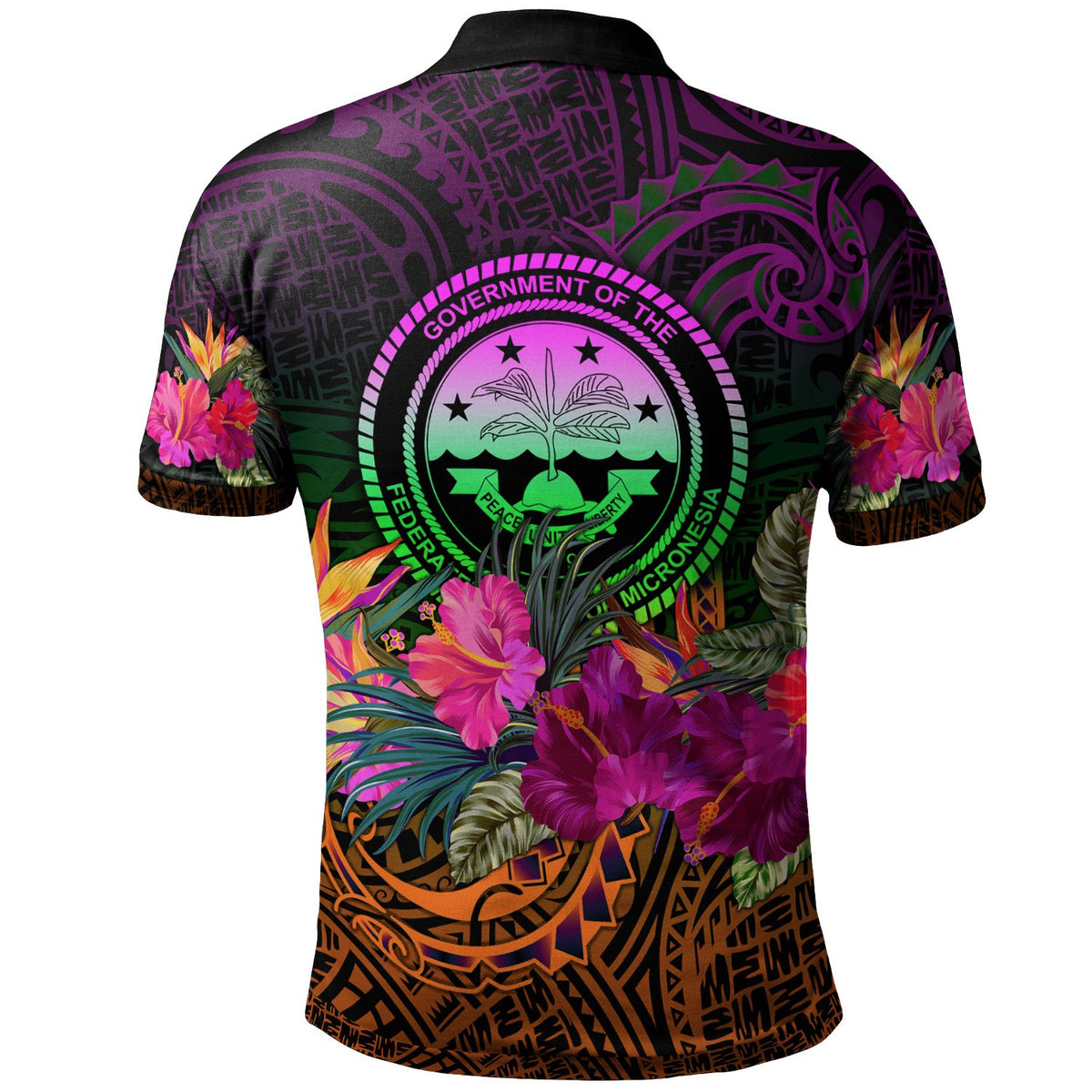Federated States of Micronesia Polo Shirt Summer Hibiscus - Polynesian Pride