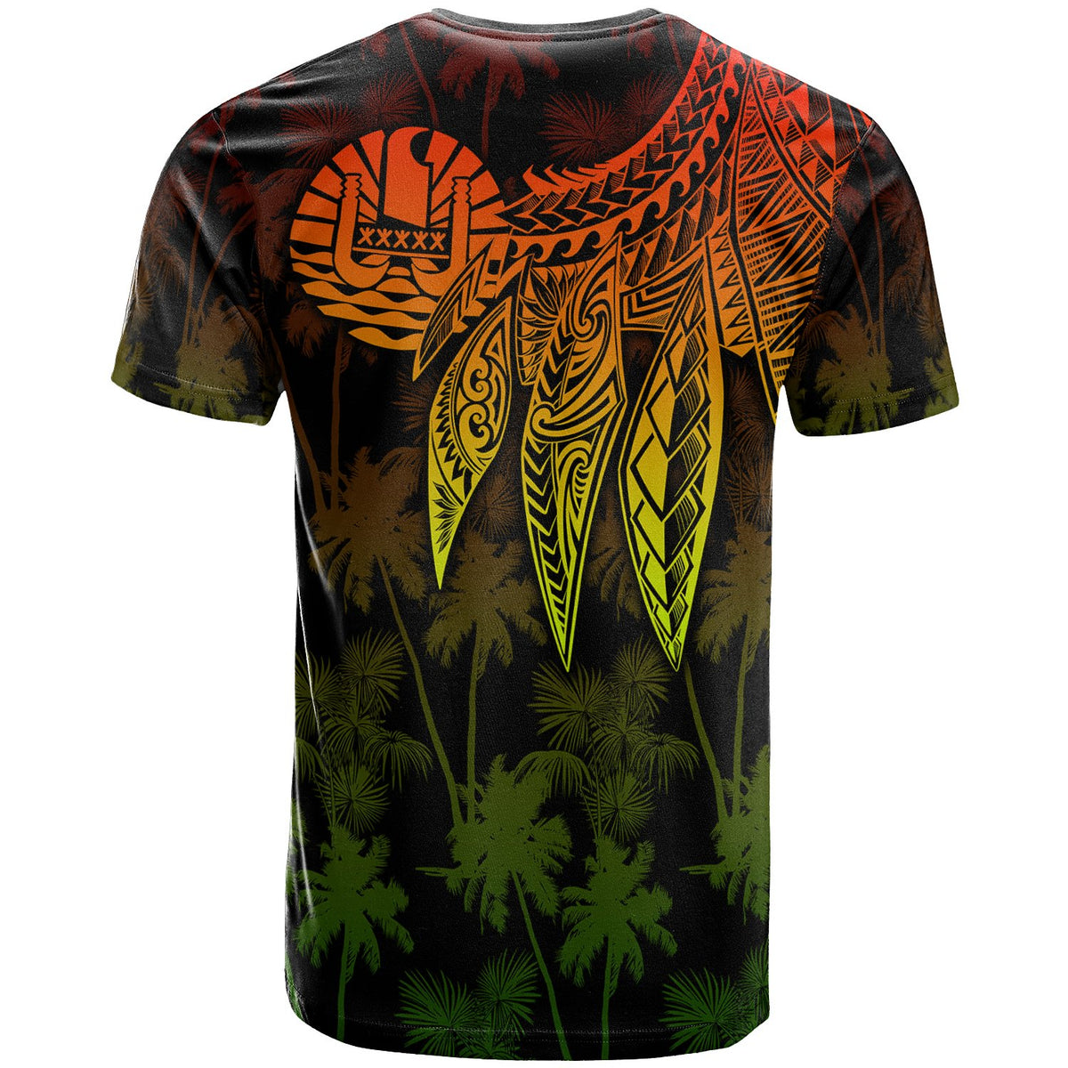 Tahiti T Shirt Polynesian Wings (Reggae) - Polynesian Pride