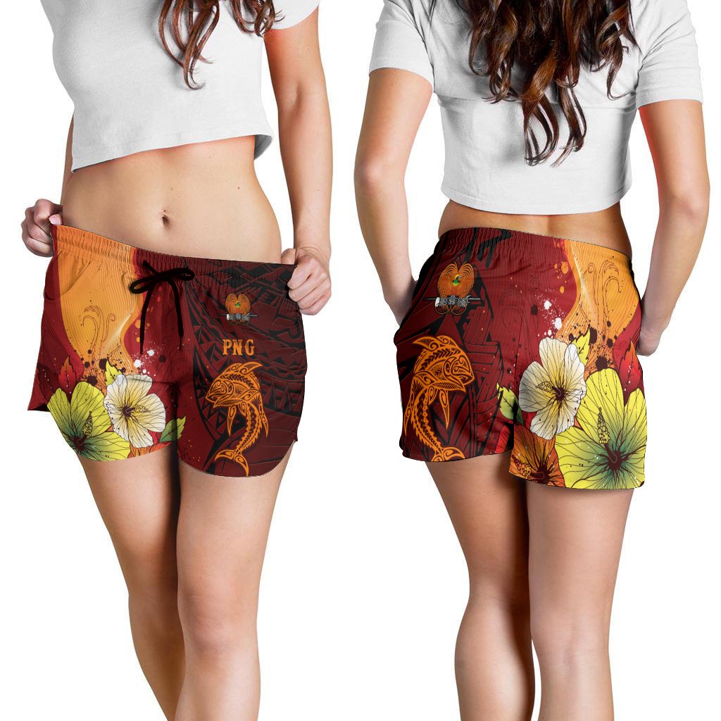 Papua New Guinea Women's Shorts - Tribal Tuna Fish - Polynesian Pride
