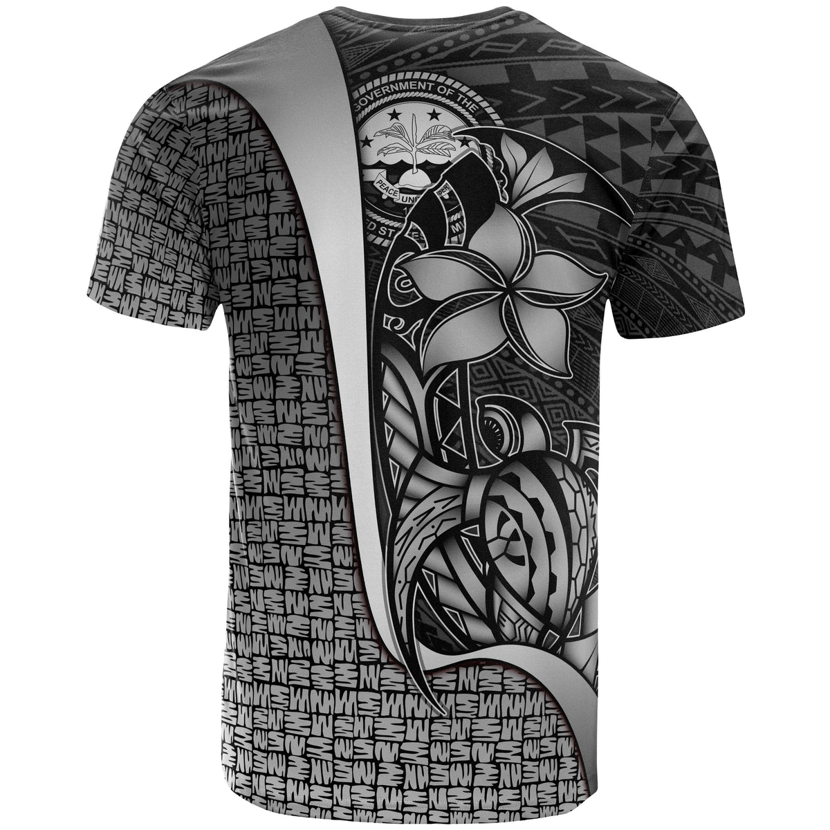 Federated States of Micronesia Custom T Shirt White Turtle with Hook - Polynesian Pride