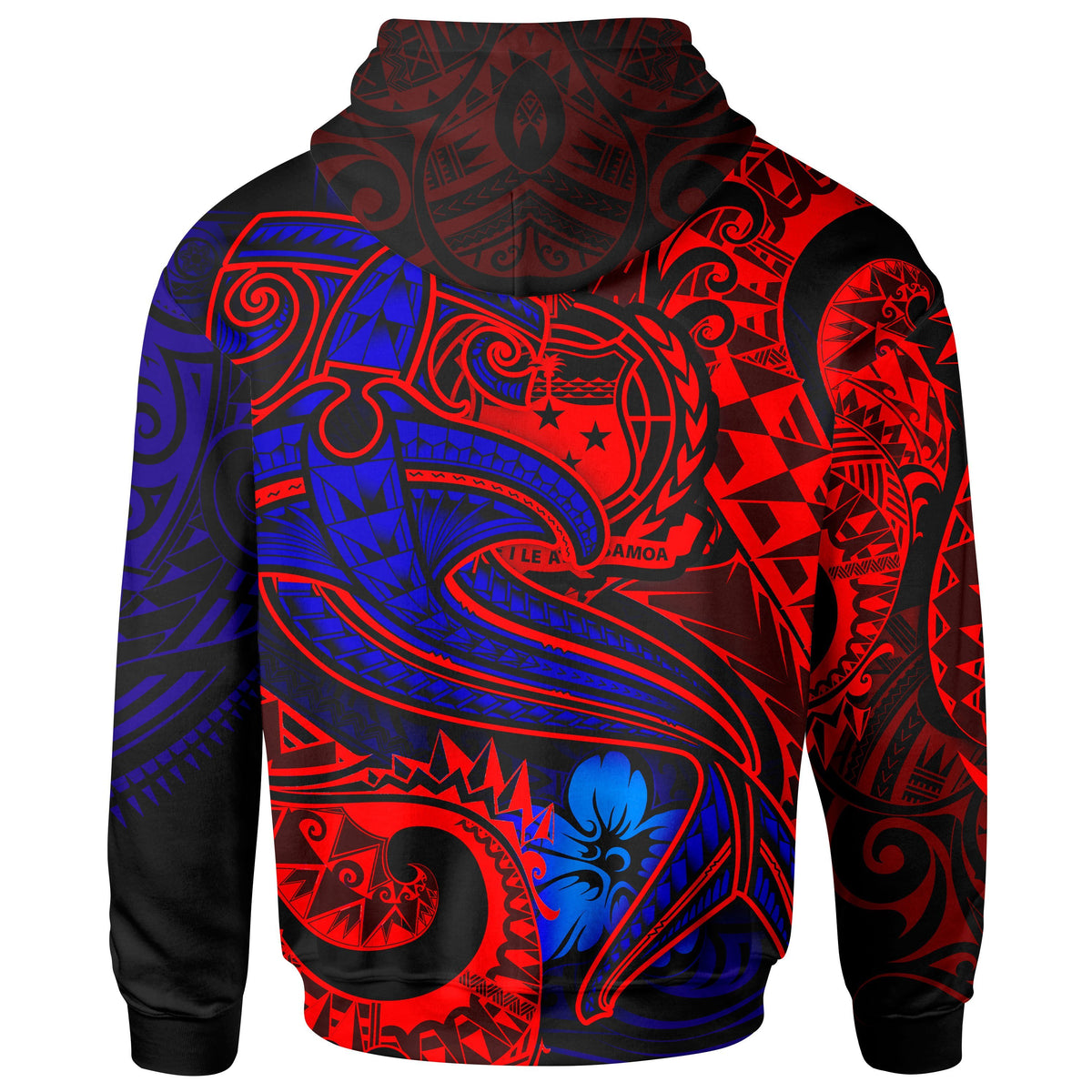 Samoa Hoodie Blue Shark Polynesian Tattoo - Polynesian Pride