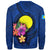 Palau Polynesian Sweater - Floral With Seal Blue - Polynesian Pride