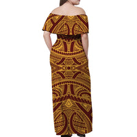Hawaii Castle High School Tattoo Tribal Off Shoulder Dress Ver2 - LT12 - Polynesian Pride