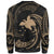 Papua New Guinea Polynesian Custom Personalised Sweater - Gold Tribal Wave - Polynesian Pride