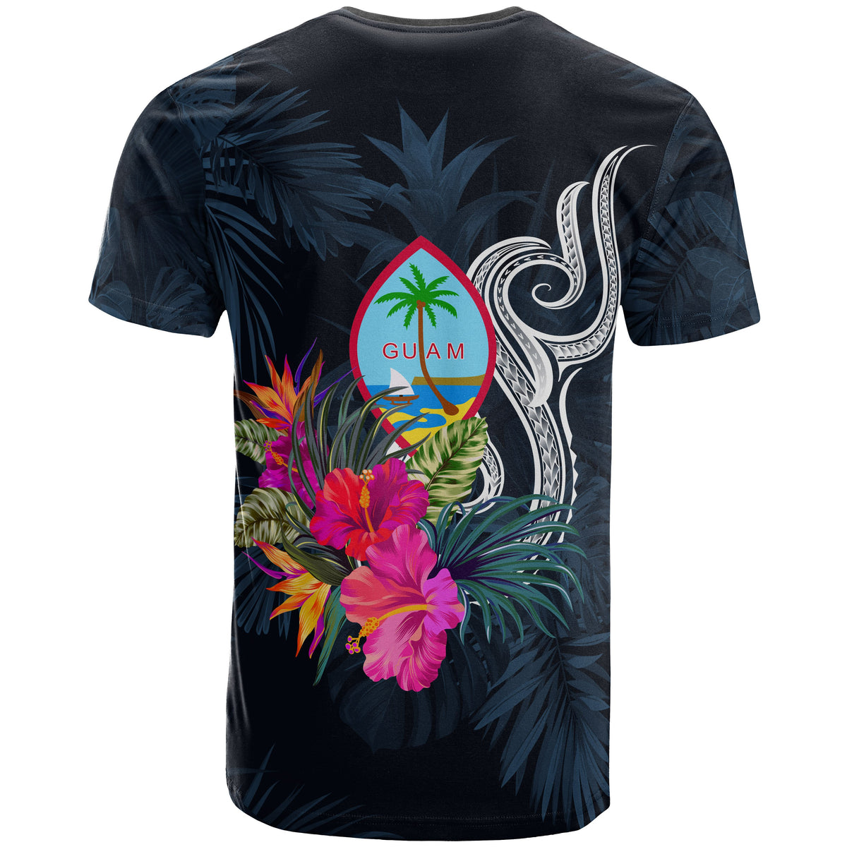 Guam Polynesian T Shirt Tropical Flower - Polynesian Pride