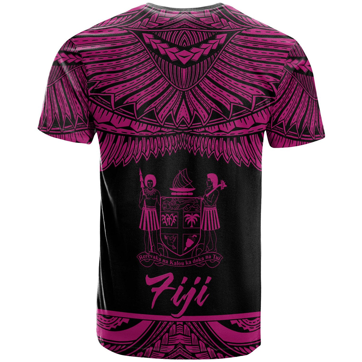 Fiji Polynesian Custom T Shirt Fijian Pride Pink Version - Polynesian Pride