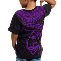 Guam Polynesian T Shirt Guam Waves (Purple) - Polynesian Pride
