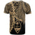 Guam Polynesian T Shirt Tribal Wave Tattoo Gold - Polynesian Pride