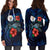 Niue Polynesian Hoodie Dress - Blue Turtle Hibiscus - Polynesian Pride