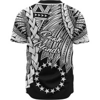 Cook Islands Polynesian Custom Personalised Baseball Shirt - Tribal Wave Tattoo White - Polynesian Pride