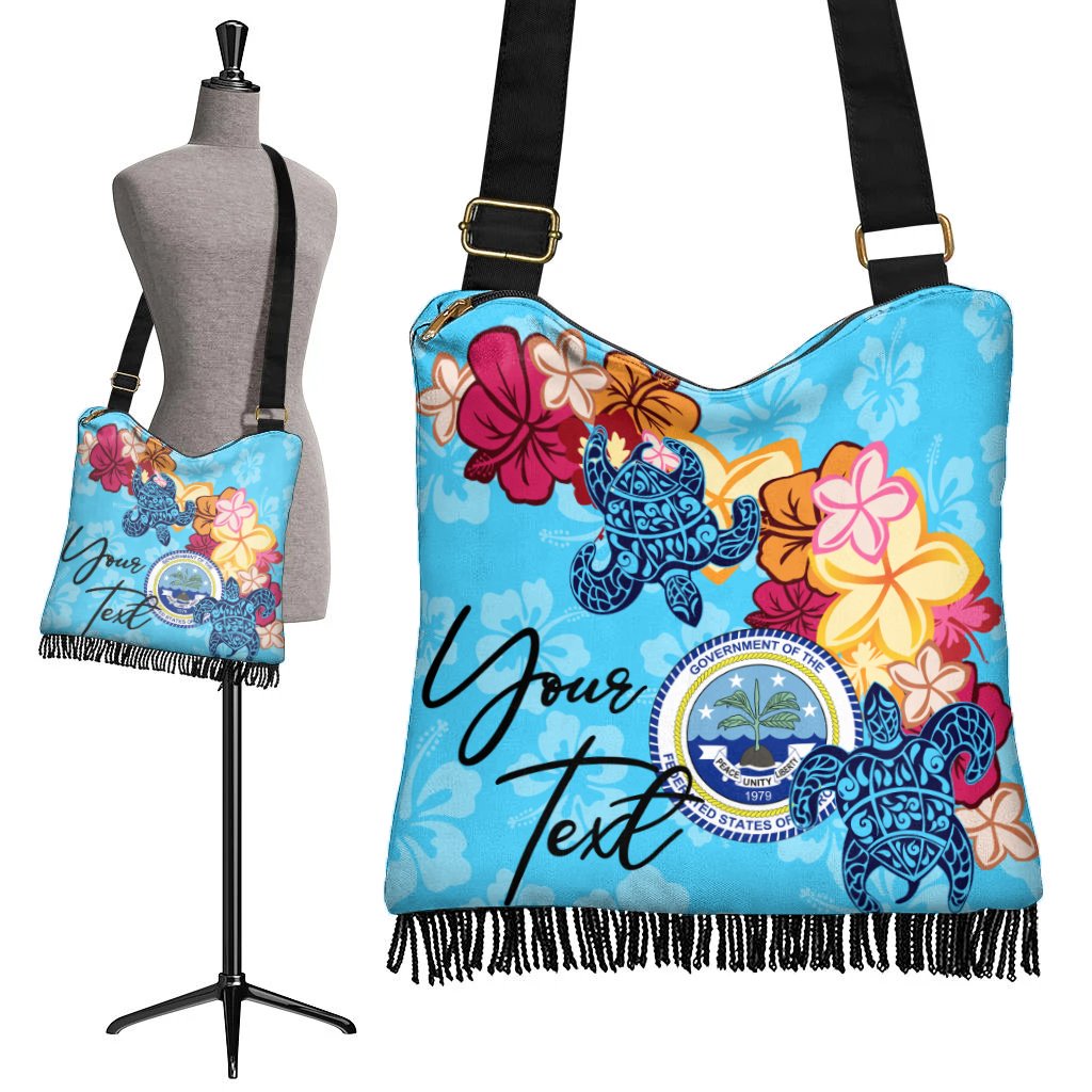 Federated States of Micronesia Custom Personalised Boho Handbag - Tropical Style One Style One Size Blue - Polynesian Pride