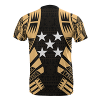 Gambier Islands T Shirt National Flag Polynesian Tattoo Gold Style - Polynesian Pride