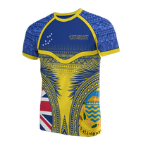 Tuvalu T Shirt Tuvaluan Flag Coat of Arms Coconut Leaves Unisex Blue - Polynesian Pride