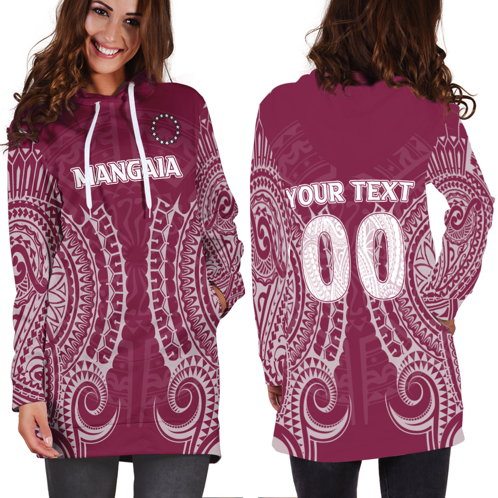 (Custom Personalised) Cook Islands Mangaia Hoodie Dress - Tribal Pattern - LT12 - Polynesian Pride