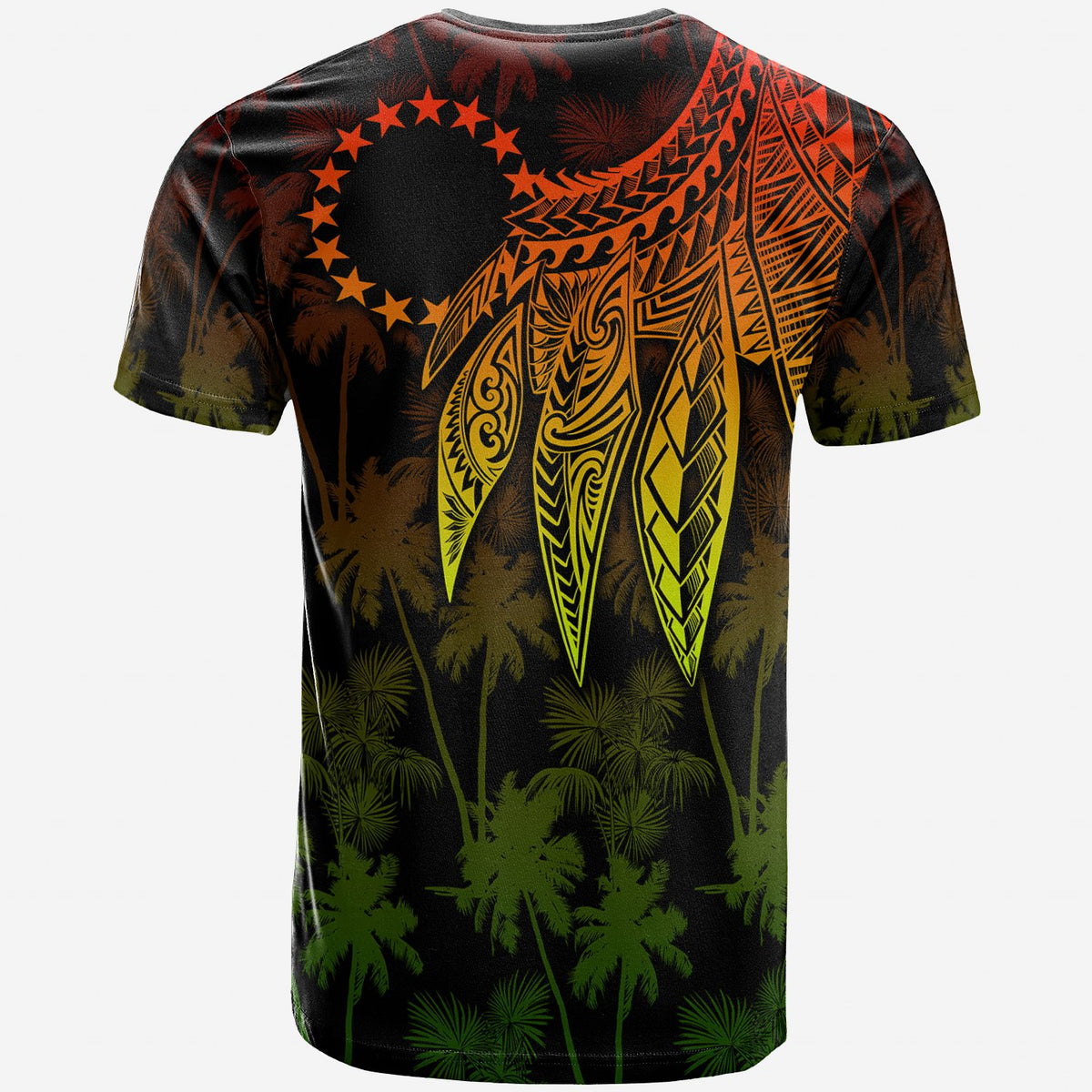 Cook Islands Custom T Shirt Polynesian Wings (Reggae) - Polynesian Pride