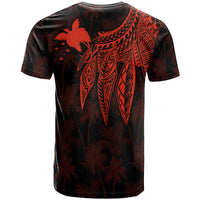 Papua New Guinea Custom T Shirt Polynesian Wings (Red) - Polynesian Pride