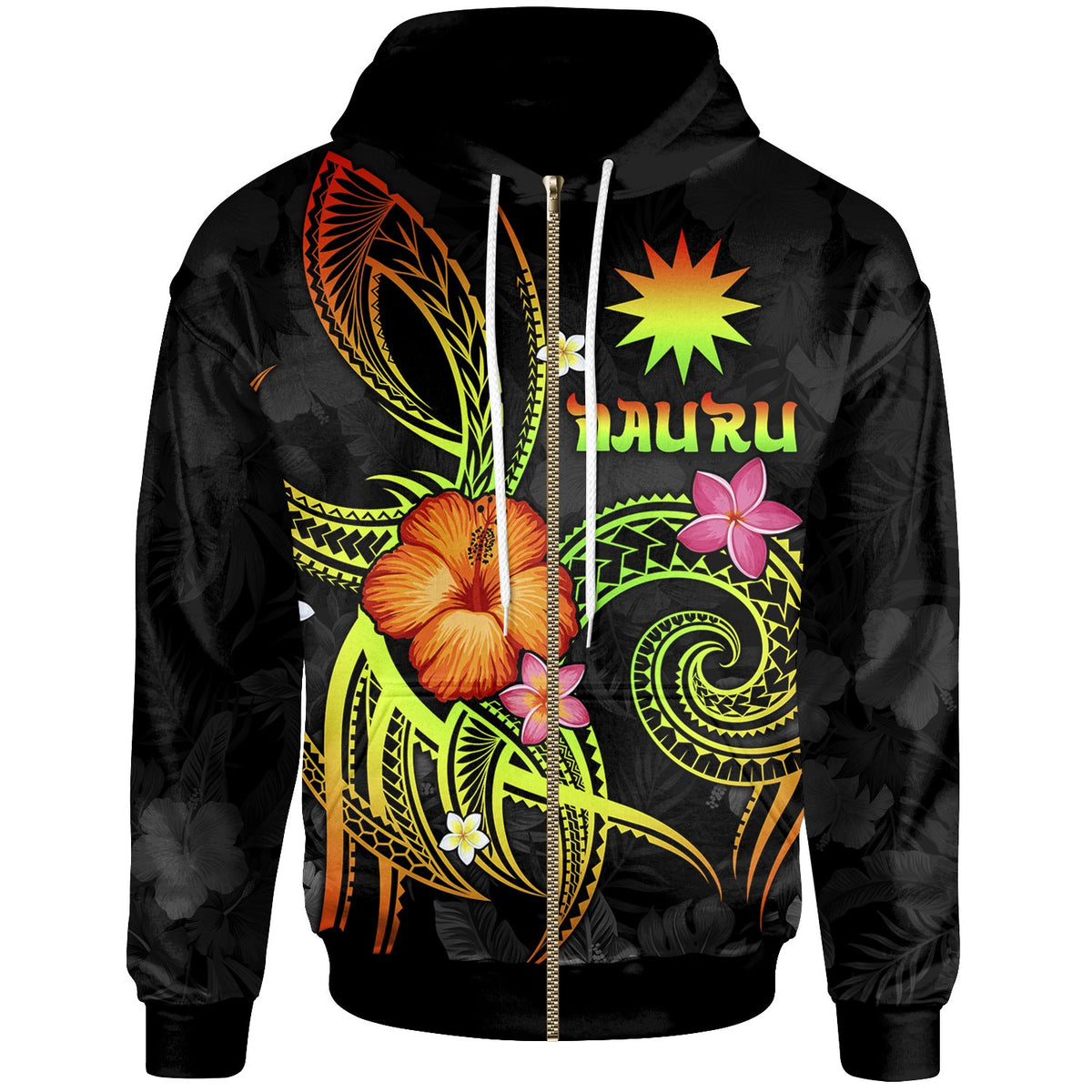 Nauru Polynesian Zip up Hoodie Legend of Nauru (Reggae) Unisex Reggae - Polynesian Pride
