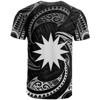 Nauru Polynesian All Over T Shirt White Tribal Wave - Polynesian Pride