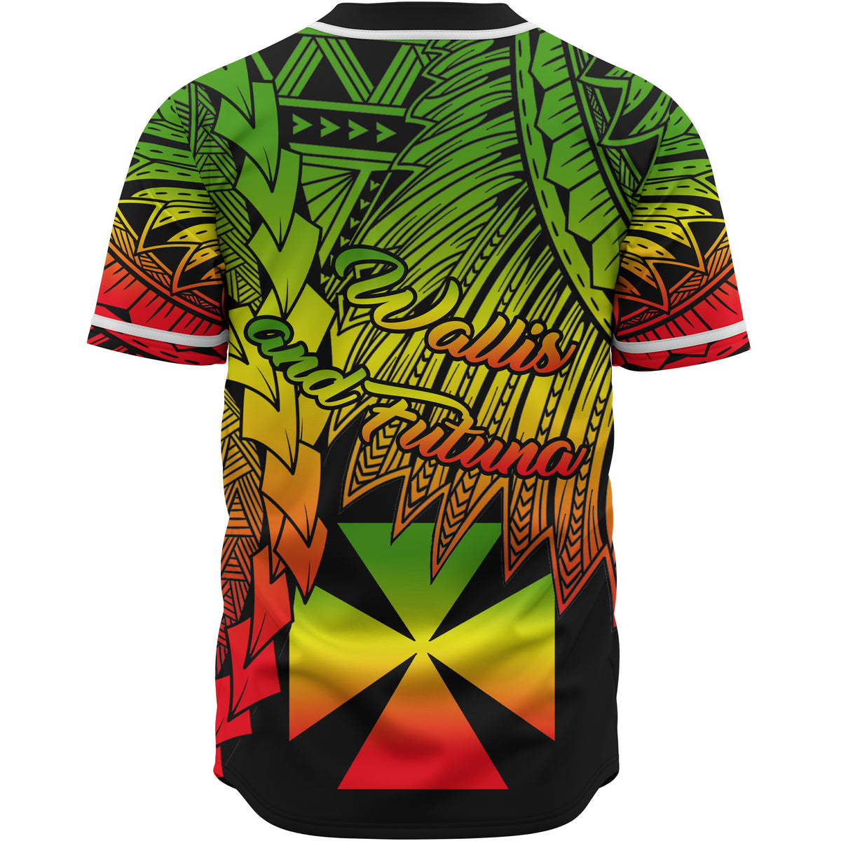 Wallis and Futuna Polynesian Baseball Shirt - Tribal Wave Tattoo Reggae - Polynesian Pride
