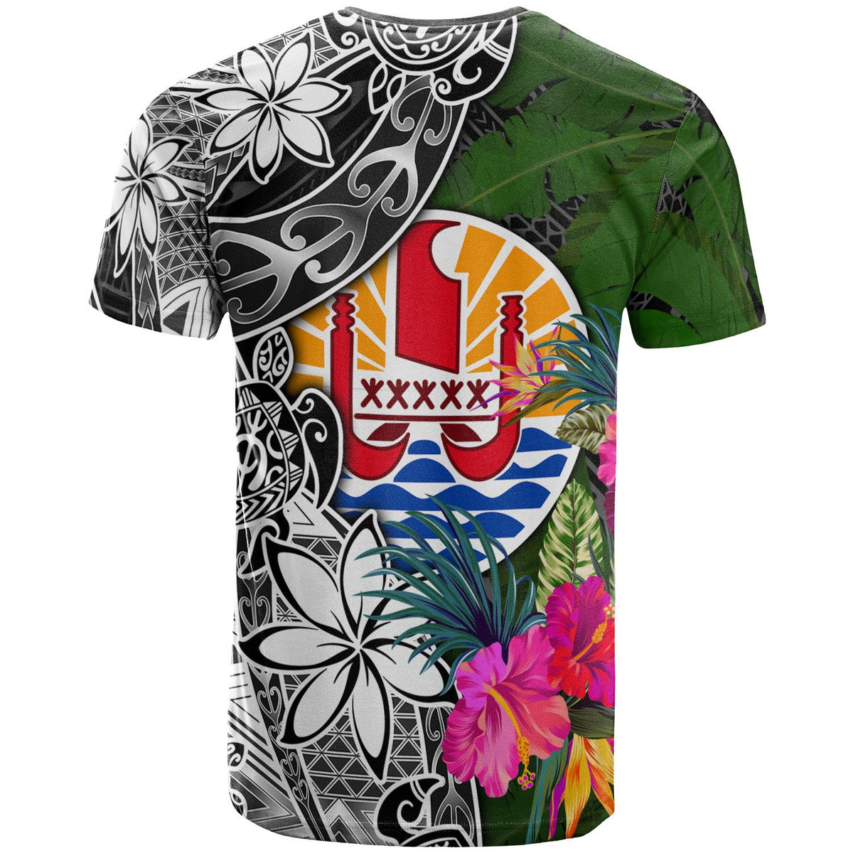 Tahiti T Shirt Turtle Plumeria Banana Leaf - Polynesian Pride