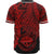 Federated States Of Micronesia Polynesian Custom Personalised Baseball Shirt - Tribal Wave Tattoo Red - Polynesian Pride