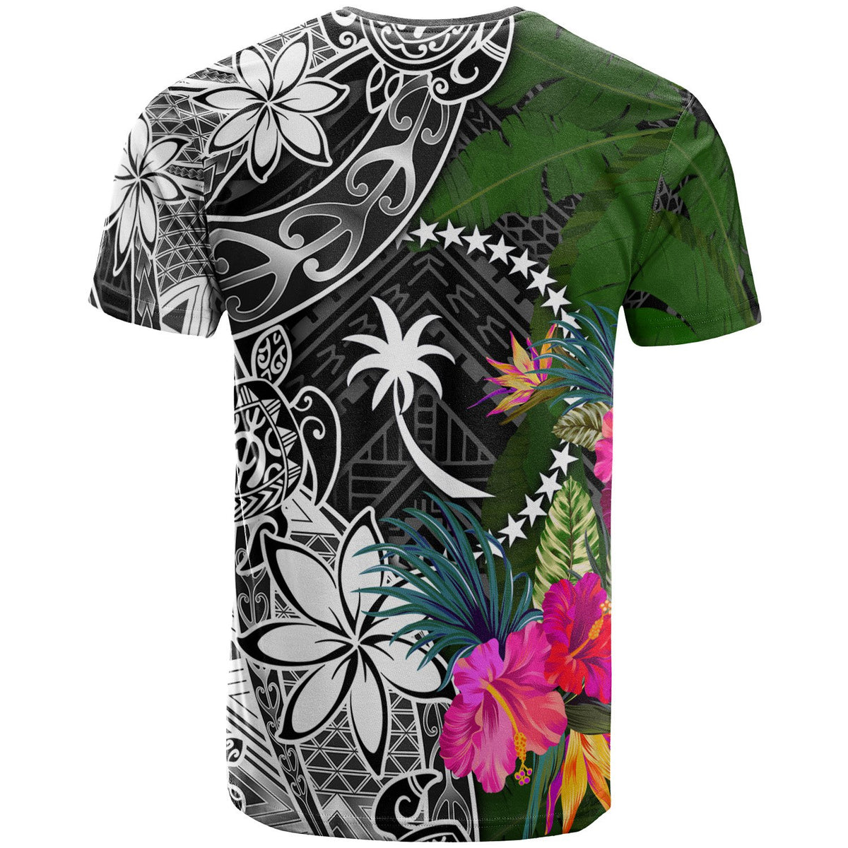 Chuuk Custom T Shirt Turtle Plumeria Banana Leaf - Polynesian Pride
