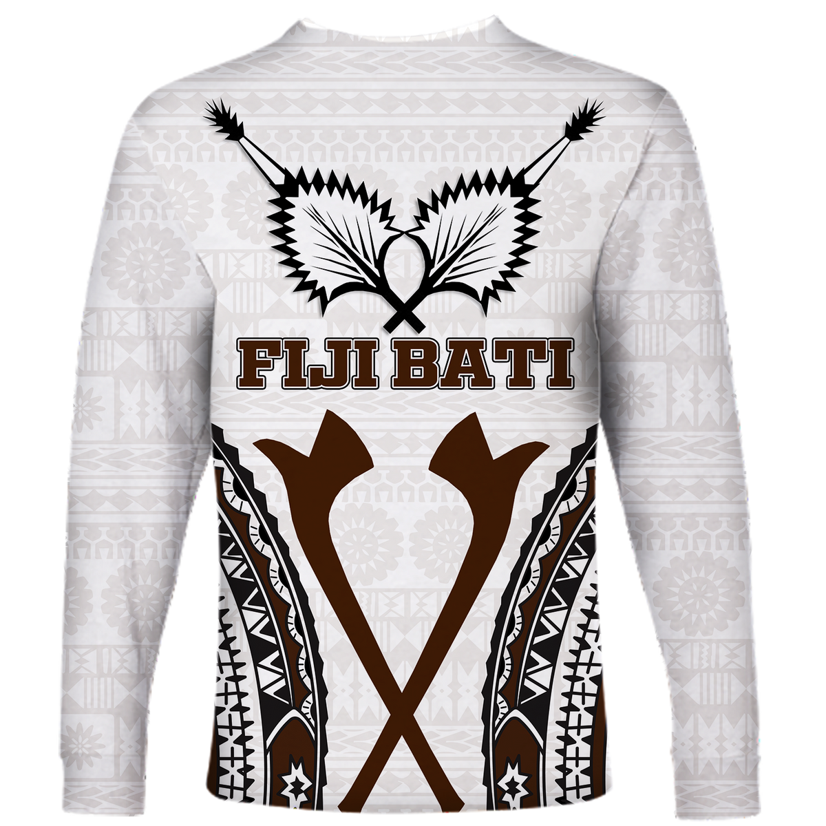 Fiji Bati Tapa Pattern Long Sleeve Shirt - LT12 - Polynesian Pride