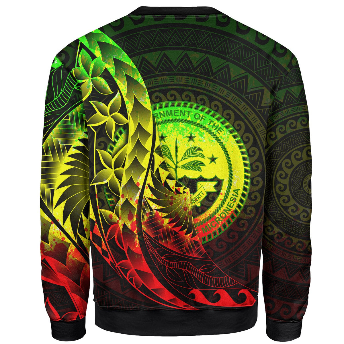Federated States of Micronesia Sweatshirt - Polynesian Pattern Style Reggae Color - Polynesian Pride