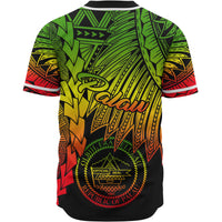 Palau Polynesian Baseball Shirt - Tribal Wave Tattoo Reggae - Polynesian Pride