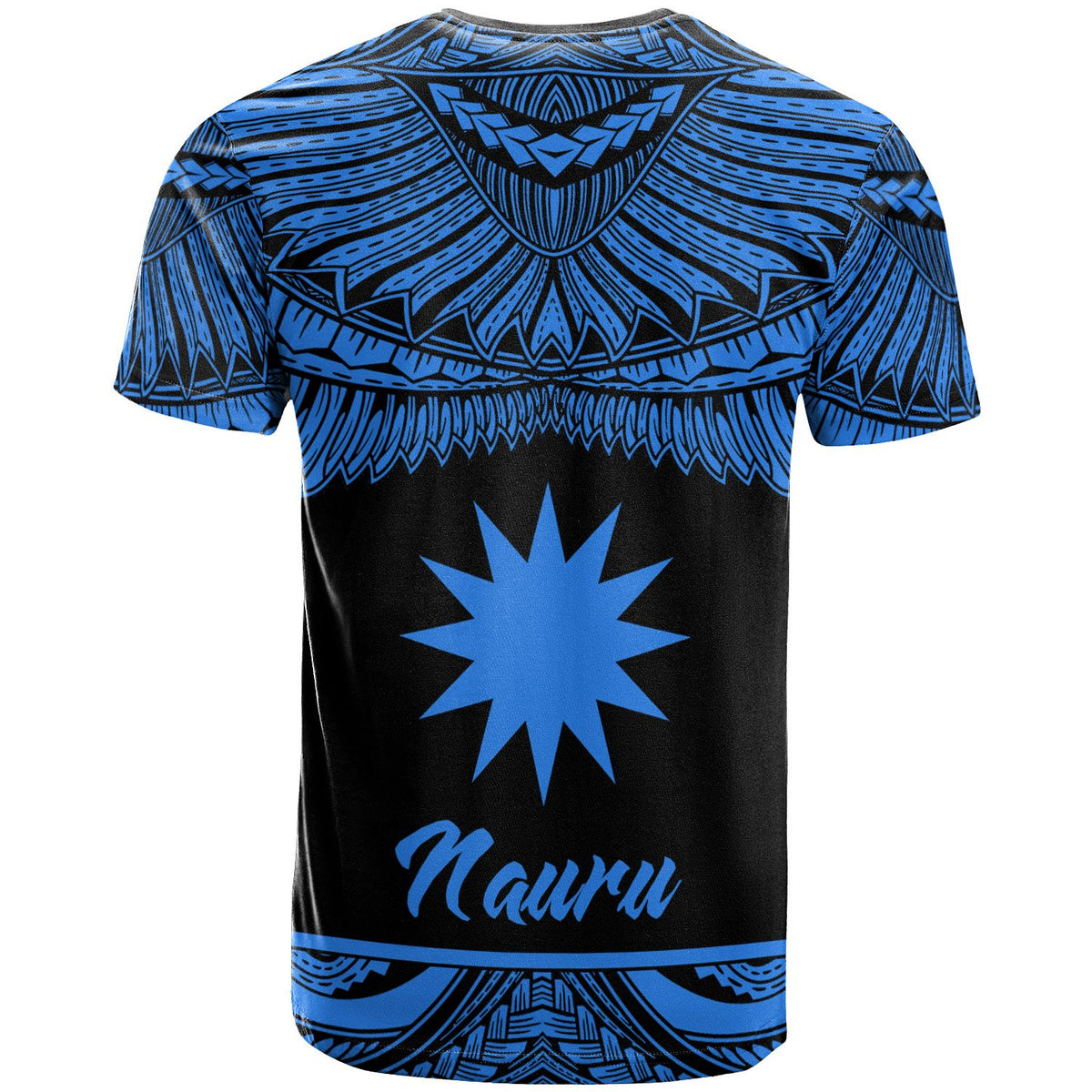 Nauru Polynesian T Shirt Nauru Pride Blue Version - Polynesian Pride