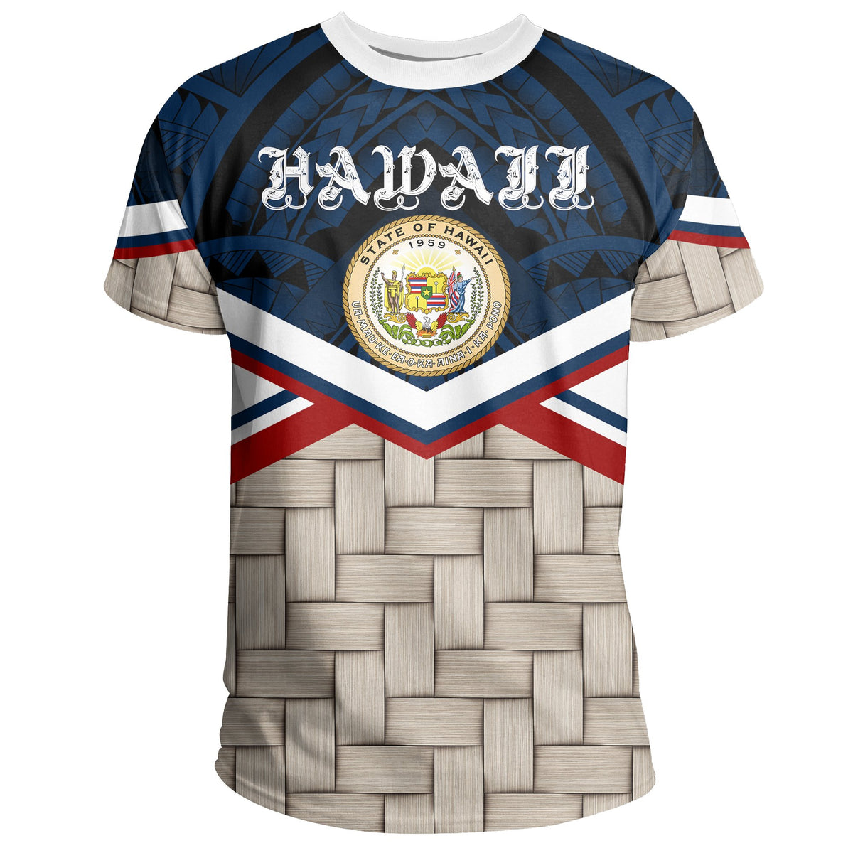 Hawaii Lauhala Coat of Arms T Shirt - Polynesian Pride