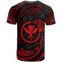 Polynesian Hawaii Custom T Shirt Red Tribal Wave - Polynesian Pride