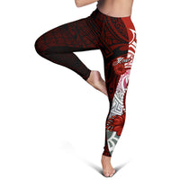 Chuuk Micronesia Custom Personalised Legging - Coat Of Arm With Hibiscus - Polynesian Pride