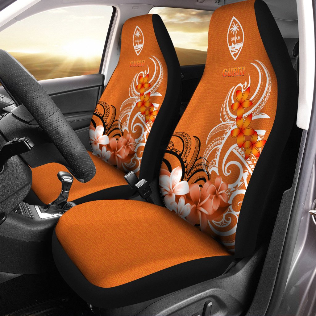 Guam Car Seat Covers - Guamanian Spirit Universal Fit Orange - Polynesian Pride