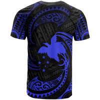 Papua New Guinea Polynesian All Over T Shirt Blue Tribal Wave - Polynesian Pride