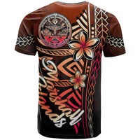 Marshall Islands Custom T Shirt Red Vintage Tribal Mountain Crest - Polynesian Pride